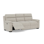 Eldon 3 Seater Power Recliner - 2.5 Seater Sofa 2 Power Recliners Fabric - Power Recliner Power Footrest Headrest & USB — FAB-MIL-104 OYSTER, gallery image 1