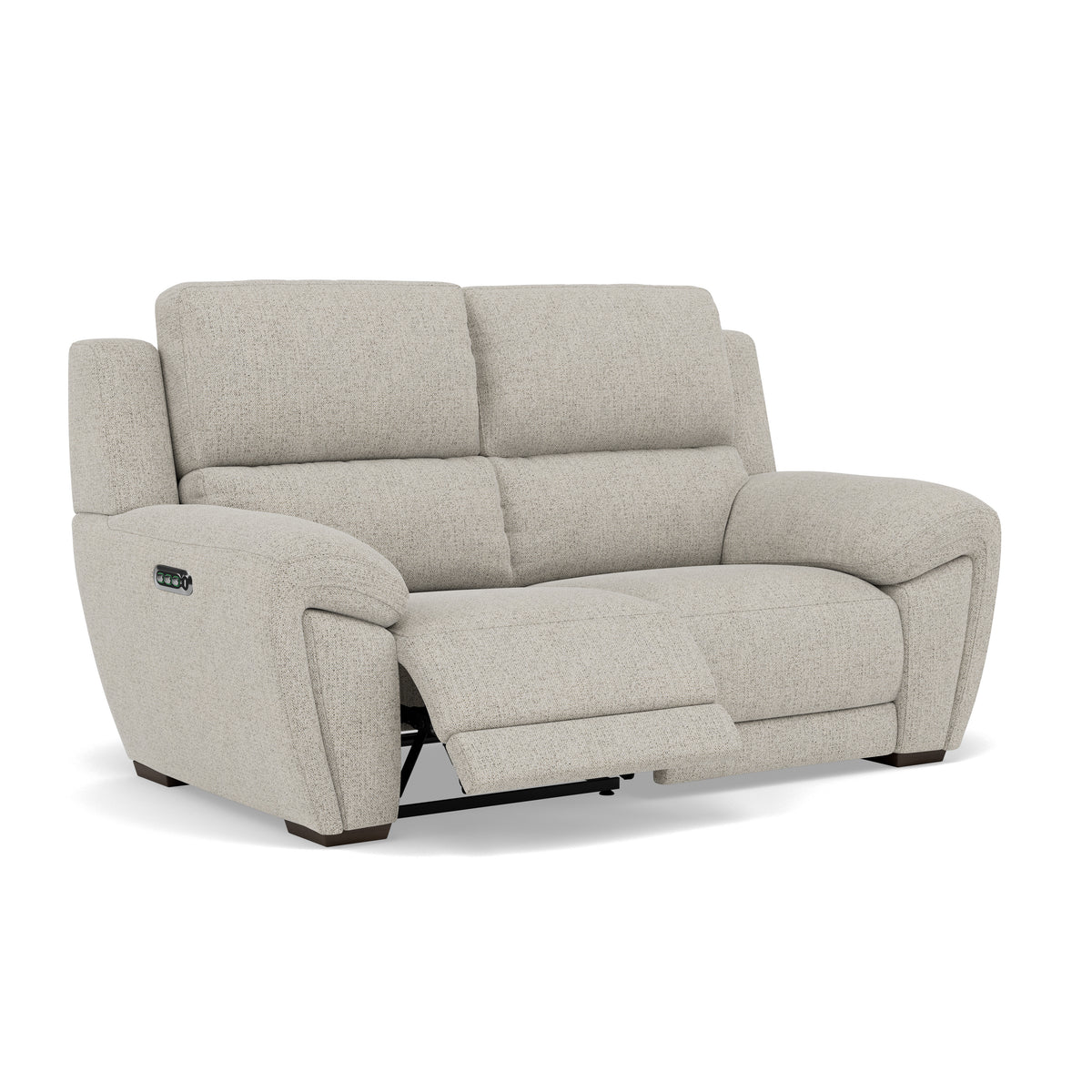 Echo 2 Seater Recliner Sofa - 2 Seater 2 Power Recliners Lumber Support Fabric - Power With Power Headrest Footrest Lumbar & USB — FAB-MIL-104 OYSTER, gallery image 1