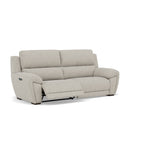 Echo 3 Seater Recliner Sofa - 2.5 Seater Sofa 2 Power Recliners Lumber Support Fabric - Power With Power Headrest Footrest Lumbar & USB — FAB-MIL-104 OYSTER, gallery image 1