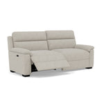 Eldon 3 Seater Power Recliner - 2.5 Seater Sofa 2 Power Recliners Fabric - Power Recliner Power Footrest Headrest & USB — FAB-MIL-104 OYSTER, gallery image 1
