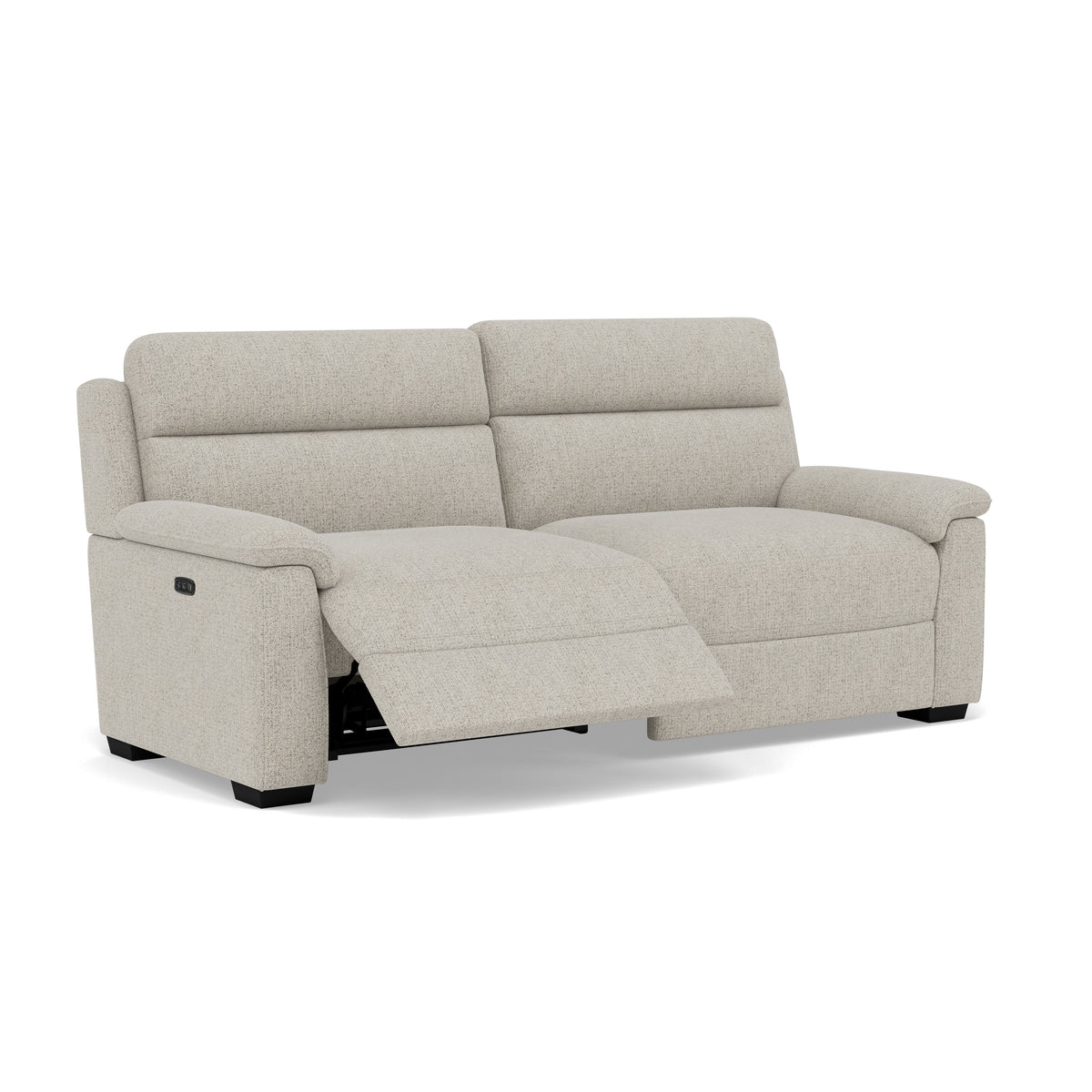 Eldon 3 Seater Power Recliner - 2.5 Seater Sofa 2 Power Recliners Fabric - Power Recliner Power Footrest Headrest & USB — FAB-MIL-104 OYSTER, gallery image 1