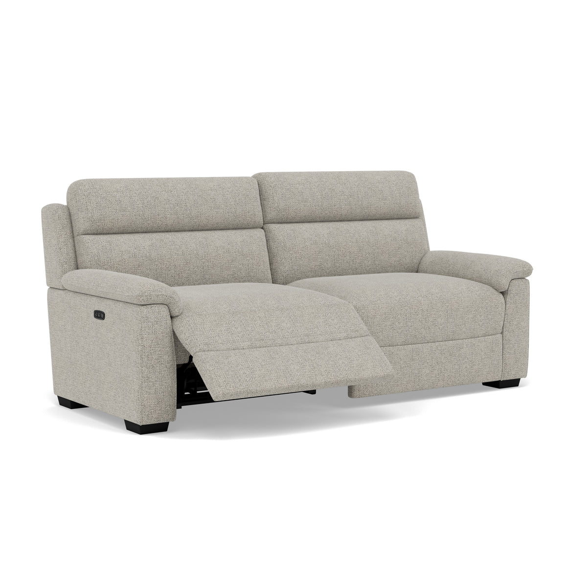 Eldon 3 Seater Power Recliner - 2.5 Seater Sofa 2 Power Recliners Fabric - Power Recliner Power Footrest Headrest & USB — FAB-MIL-105  IRON, gallery image 1