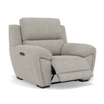 Echo Recliner Armchair - Power Recliner Chair Lumber Support Fabric - Power With Power Headrest Footrest Lumbar & USB — FAB-MIL-105  IRON, gallery image 1