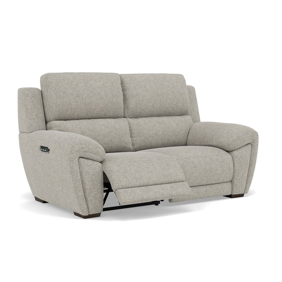 Echo 2 Seater Recliner Sofa - 2 Seater 2 Power Recliners Lumber Support Fabric - Power With Power Headrest Footrest Lumbar & USB — FAB-MIL-105  IRON, gallery image 1