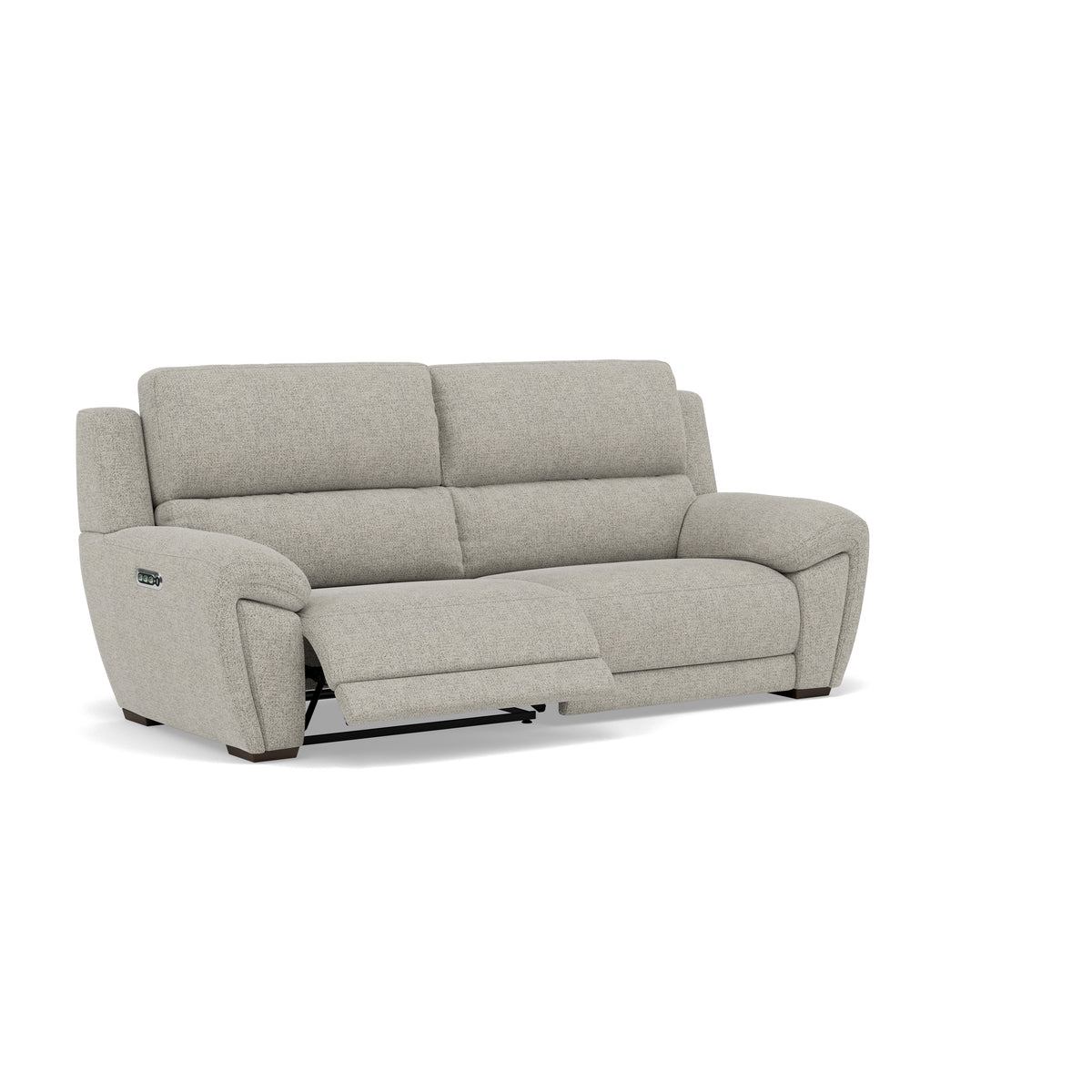 Echo 3 Seater Recliner Sofa - 2.5 Seater Sofa 2 Power Recliners Lumber Support Fabric - Power With Power Headrest Footrest Lumbar & USB — FAB-MIL-105  IRON, gallery image 1