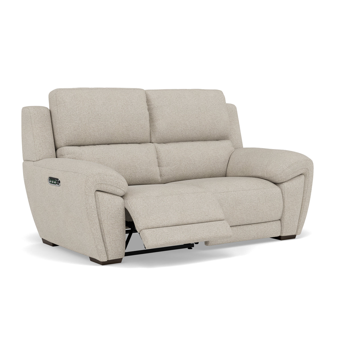 Echo 2 Seater Recliner Sofa - 2 Seater 2 Power Recliners Lumber Support Fabric - Power With Power Headrest Footrest Lumbar & USB — FAB-MIL-110 SAND, gallery image 1