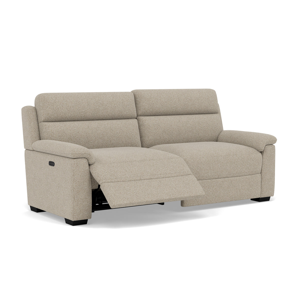 Eldon 3 Seater Power Recliner - 2.5 Seater Sofa 2 Power Recliners Fabric - Power Recliner Power Footrest Headrest & USB — FAB-MIL-120 MINK, gallery image 1