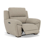 Echo Recliner Armchair - Power Recliner Chair Lumber Support Fabric - Power With Power Headrest Footrest Lumbar & USB — FAB-MIL-120 MINK, gallery image 1