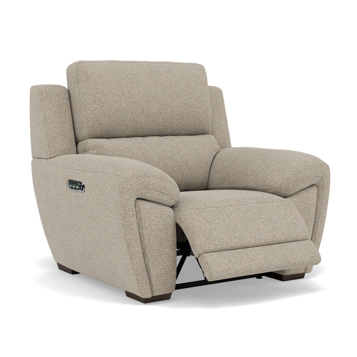 Echo Recliner Armchair - Power Recliner Chair Lumber Support Fabric - Power With Power Headrest Footrest Lumbar & USB — FAB-MIL-120 MINK, gallery image 1