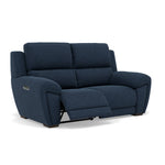 Echo 2 Seater Recliner Sofa - 2 Seater 2 Power Recliners Lumber Support Fabric - Power With Power Headrest Footrest Lumbar & USB — FAB-MIL-303 NAVY, gallery image 1