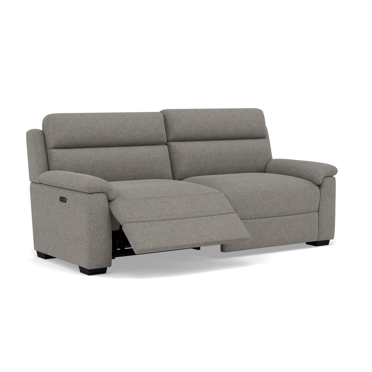 Eldon 3 Seater Power Recliner - 2.5 Seater Sofa 2 Power Recliners Fabric - Power Recliner Power Footrest Headrest & USB — FAB-MIL-451 PEWTER, gallery image 1