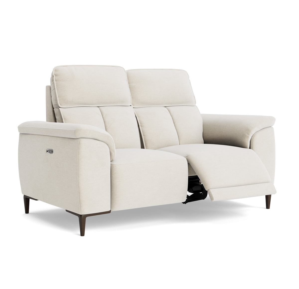 Loma 2 Seater Recliner Sofa - 2 Seater Sofa with 2 Power Recliners USB Fabric - Power Recliner with USB — FAB-NTS - 01 CREAM, gallery image 1