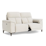 Loma Small 3 Seater Recliner Sofa - 2.5 Seater Sofa with 2 Power Recliners (Compact) USB Fabric - Power Recliner with USB — FAB-NTS - 01 CREAM, gallery image 1