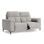 Loma Small 3 Seater Recliner Sofa - 2.5 Seater Sofa with 2 Power Recliners (Compact) USB Fabric - Power Recliner with USB — FAB-NTS - 11 DOVE, gallery image 1
