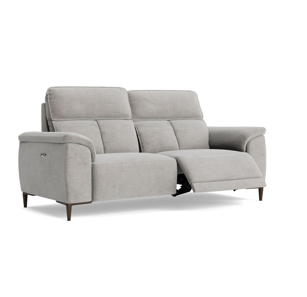 Loma 3 Seater Recliner Sofa - 2.5 Seater Sofa with 2 Power Recliners USB Fabric - Power Recliner with USB — FAB-NTS - 11 DOVE, gallery image 1