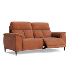 Loma 3 Seater Recliner Sofa - 2.5 Seater Sofa with 2 Power Recliners USB Fabric - Power Recliner with USB — FAB-NTS - 17 TERRACOTTA, gallery image 1