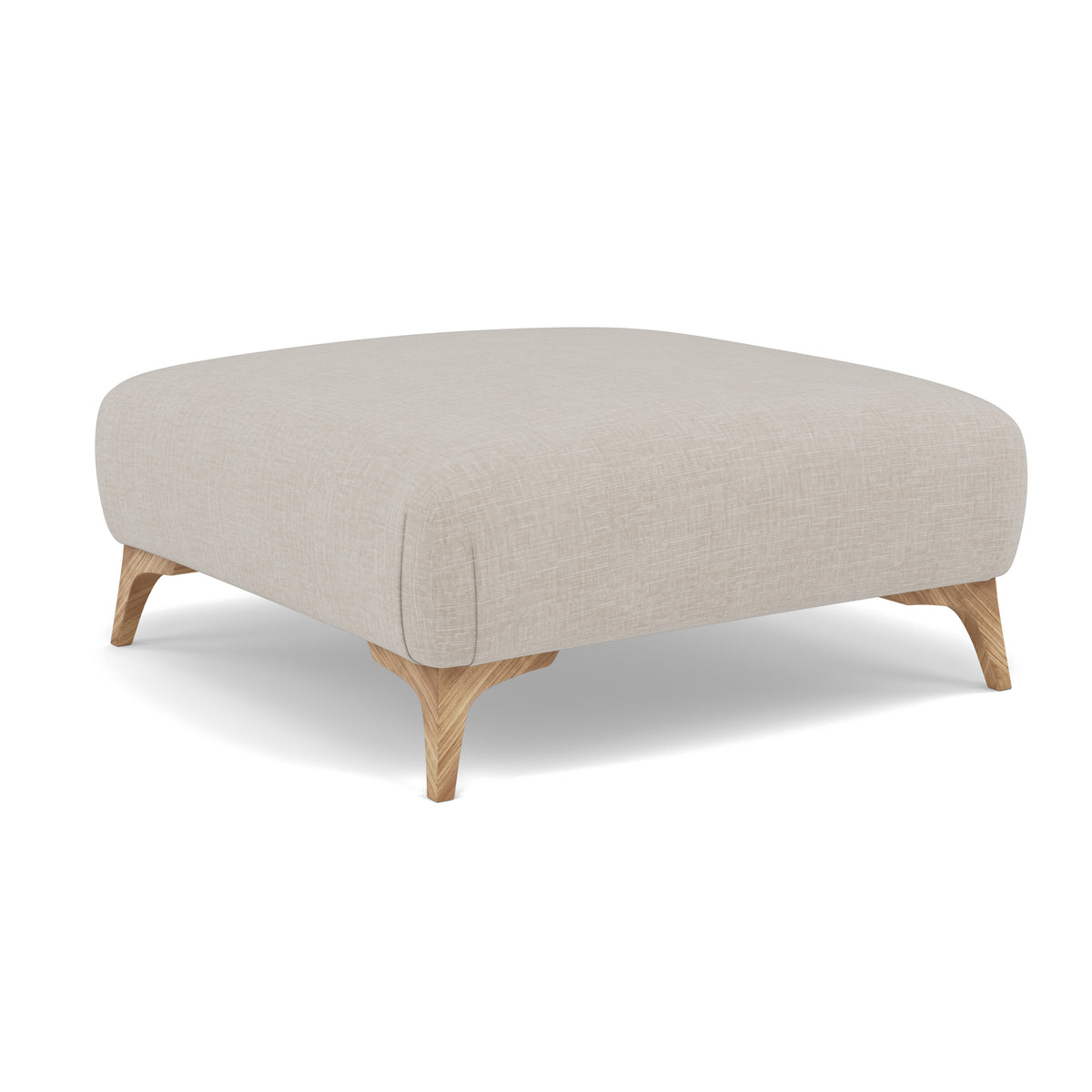 Chilton Footstool - Designer Stool Fabric — Light Feet / Kobe Smoke, gallery image 1