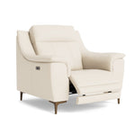 Nicoletti Carmen Recliner Armchair - Power Recliner Chair CB - Power Recliner with USB — Feet: Graubraun / Torello PS Bianco 93, gallery image 1