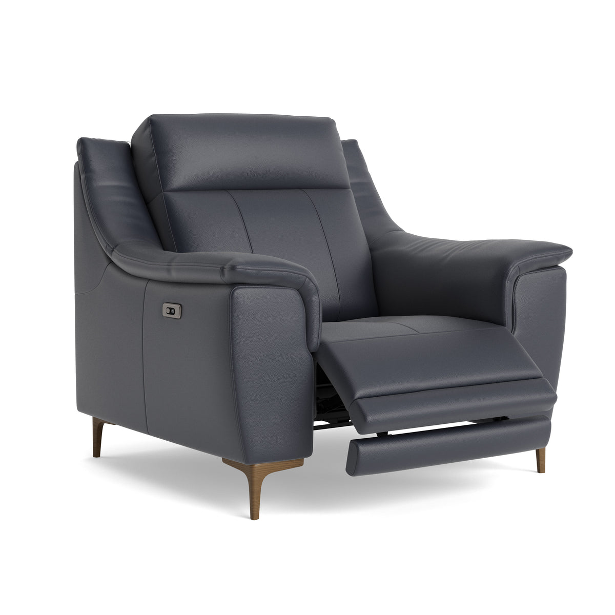 Nicoletti Carmen Recliner Armchair - Power Recliner Chair CB - Power Recliner with USB — Feet: Graubraun / Torello PS Blu -S 81, gallery image 1