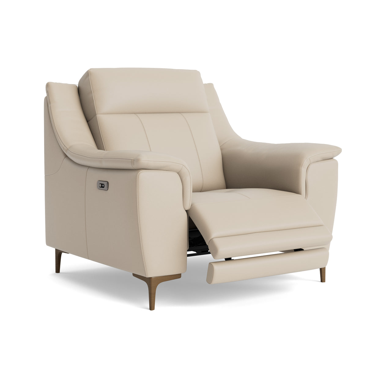 Nicoletti Carmen Recliner Armchair - Power Recliner Chair CB - Power Recliner with USB — Feet: Graubraun / Torello PS Fango 352, gallery image 1