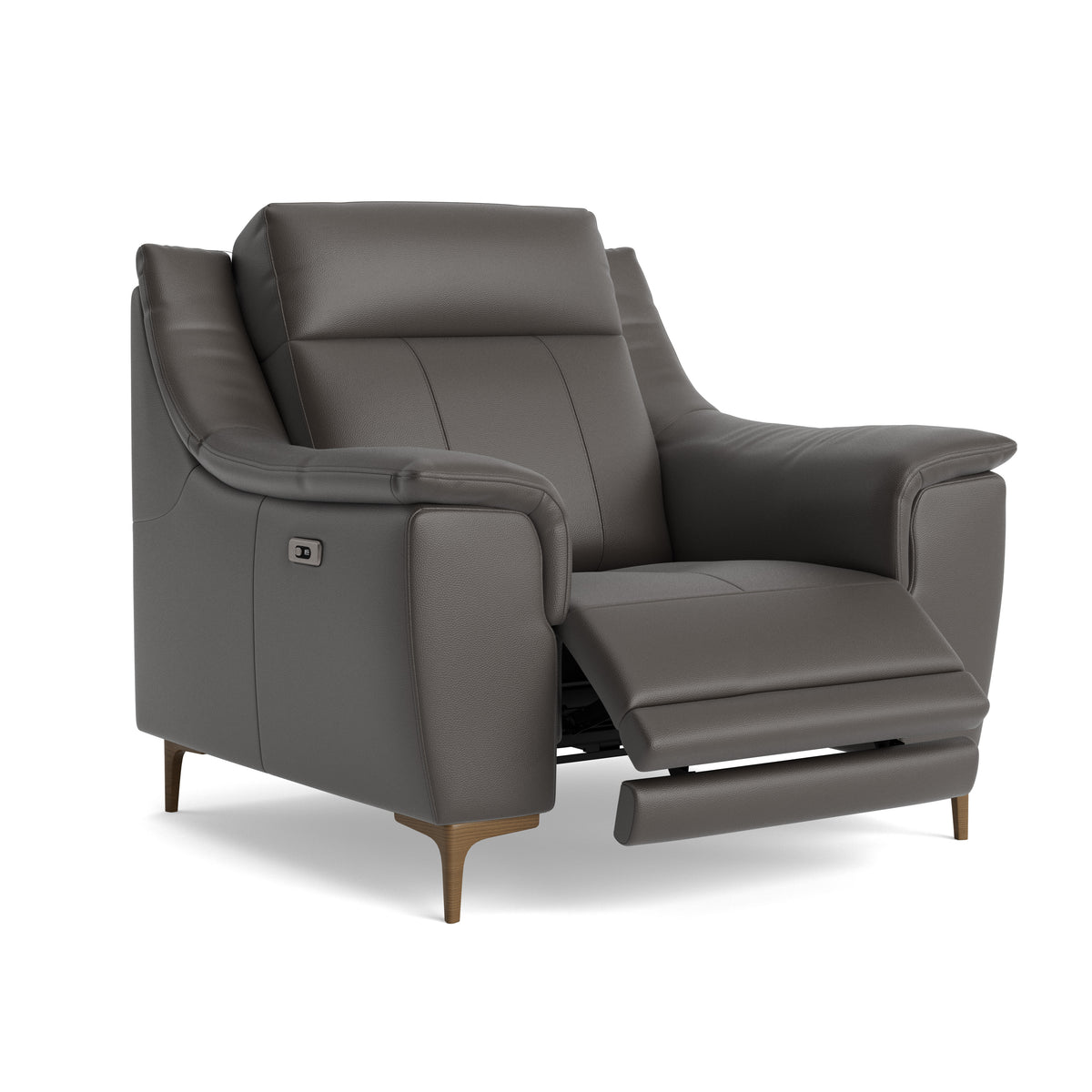 Nicoletti Carmen Recliner Armchair - Power Recliner Chair CB - Power Recliner with USB — Feet: Graubraun / Torello PS Grigio Scuro 327, gallery image 1