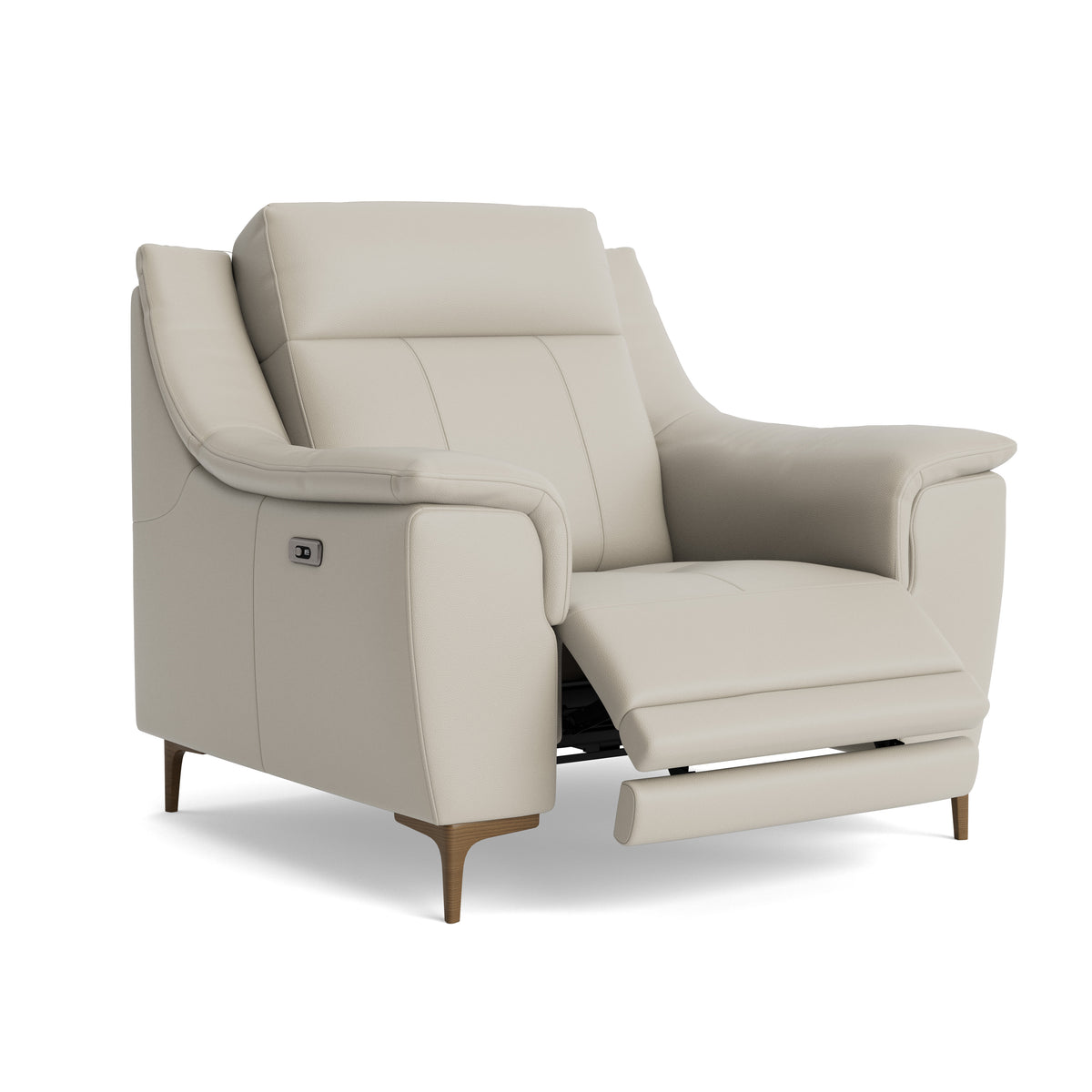 Nicoletti Carmen Recliner Armchair - Power Recliner Chair CB - Power Recliner with USB — Feet: Graubraun / Torello PS Tortora 328, gallery image 1