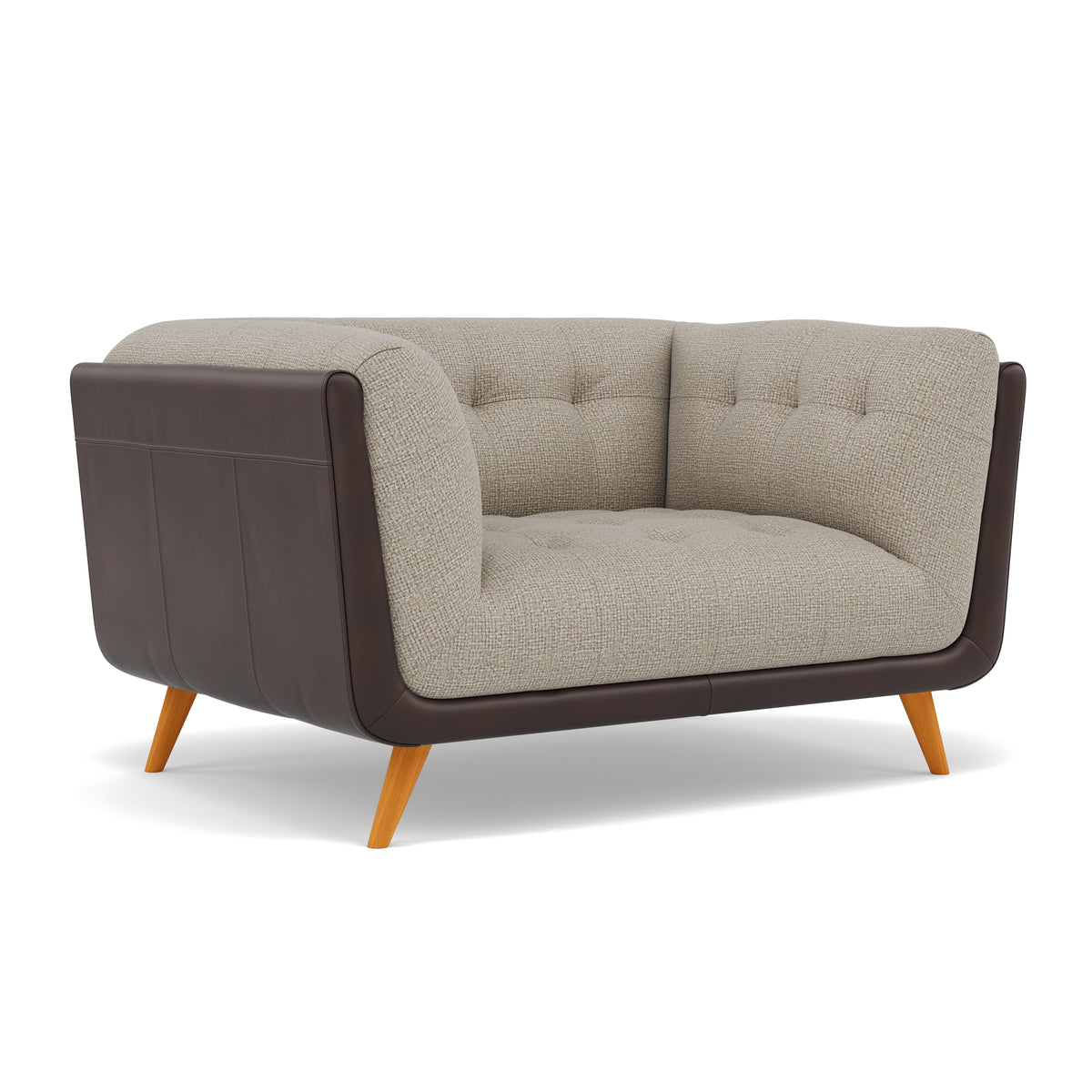 Siena Loveseat - 1.5 Seater Sofa F8 + Cat 60 — Hopsack Linen 70004+Cat 60/08, gallery image 1