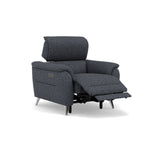 Sol Recliner Armchair - Power Recliner Armchair with Head Tilt F8 — Hopsack Midnight 70005, gallery image 1