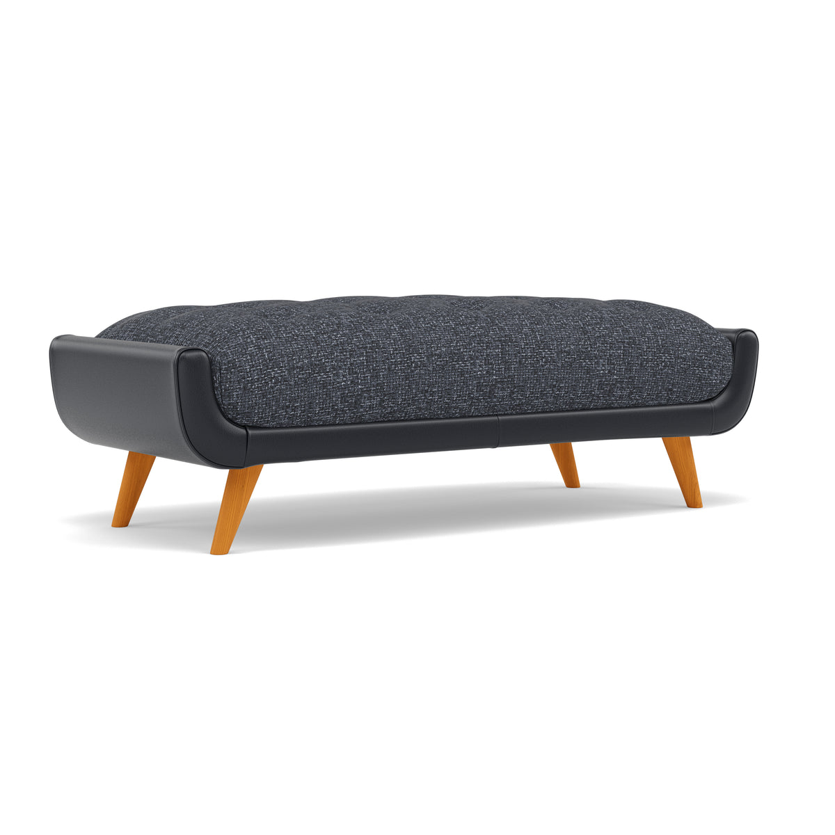 Siena Footstool - Large Footstool F8 + Cat 60 — Hopsack Midnight 70005+Cat 60/24, gallery image 1