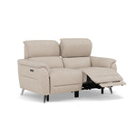 Sol 2 Seater Recliner Sofa - 2 Seater Power Recliner Sofa with Head Tilt F8 — Hopsack Natural 70002, gallery image 1