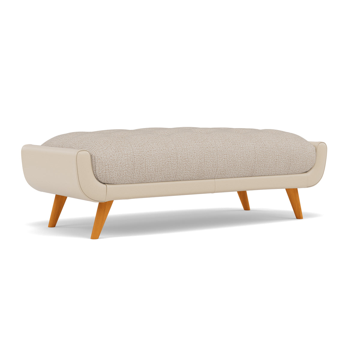 Siena Footstool - Large Footstool F8 + Cat 60 — Hopsack Natural 70002+Cat 60/05, gallery image 1