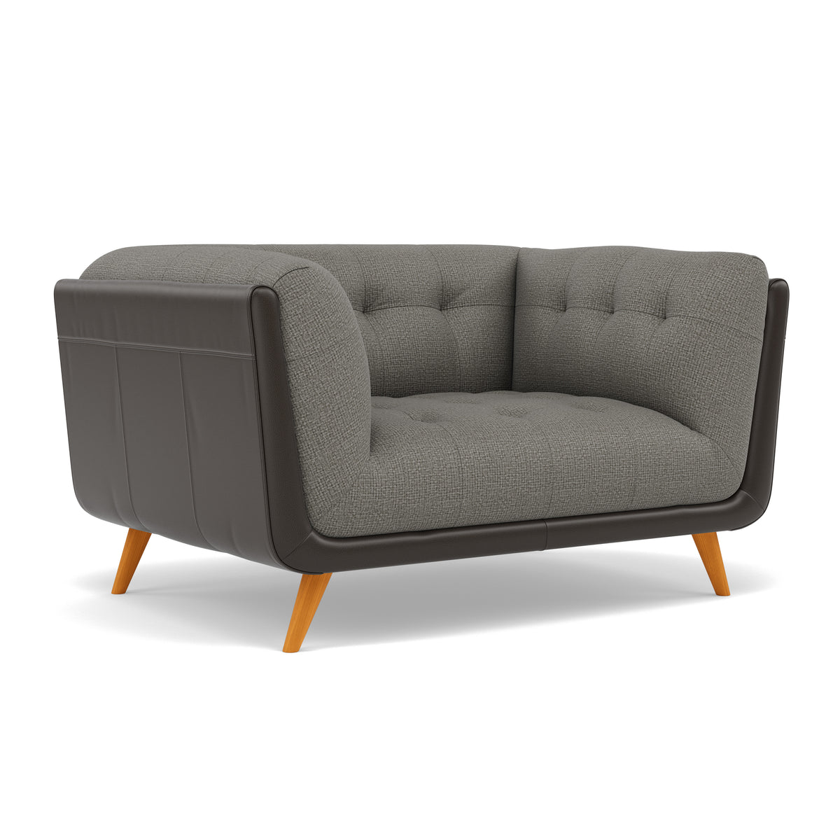 Siena Loveseat - 1.5 Seater Sofa F8 + Cat 60 — Hopsack Platinum 70003+Cat 60/21, gallery image 1