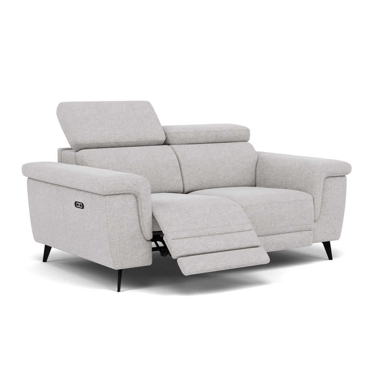 Sparta 2 Seater Recliner Sofa - 2 Str W/ 2 Power Recliner W/ 2 Ratchet Headrest Fabric - Power with Manual Headrest — KB-1280-UK Darwin Silver, gallery image 1