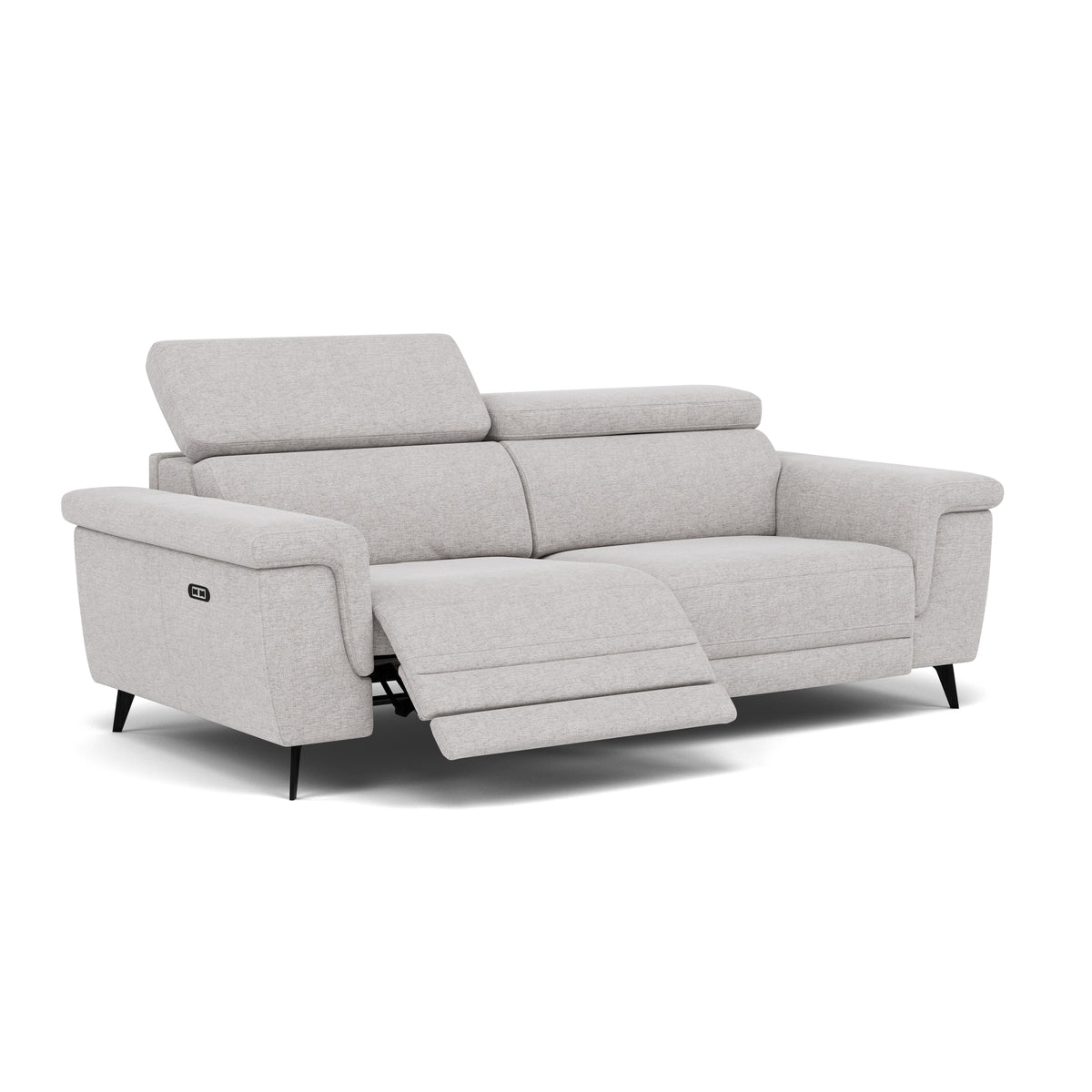 Sparta 3 Seater Recliner Sofa - 3 Str W/ 2 Power Recliner W/ 2 Ratchet Headrest Fabric - Power with Manual Headrest — KB-1280-UK Darwin Silver, gallery image 1