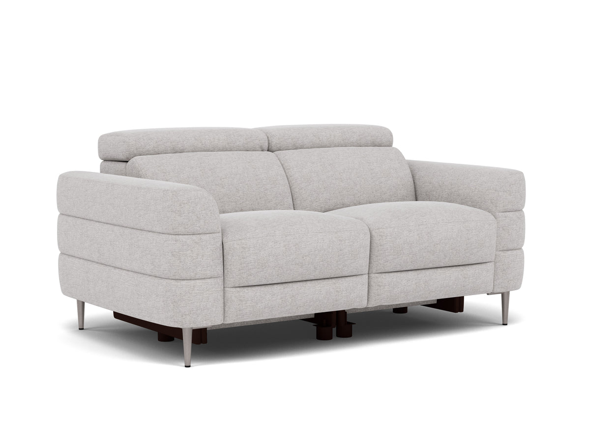 Hoy 2 Seater Sofa - 2 Str Static W/Manual Headrest Fabric — KB-1280-UK Darwin Silver, gallery image 1