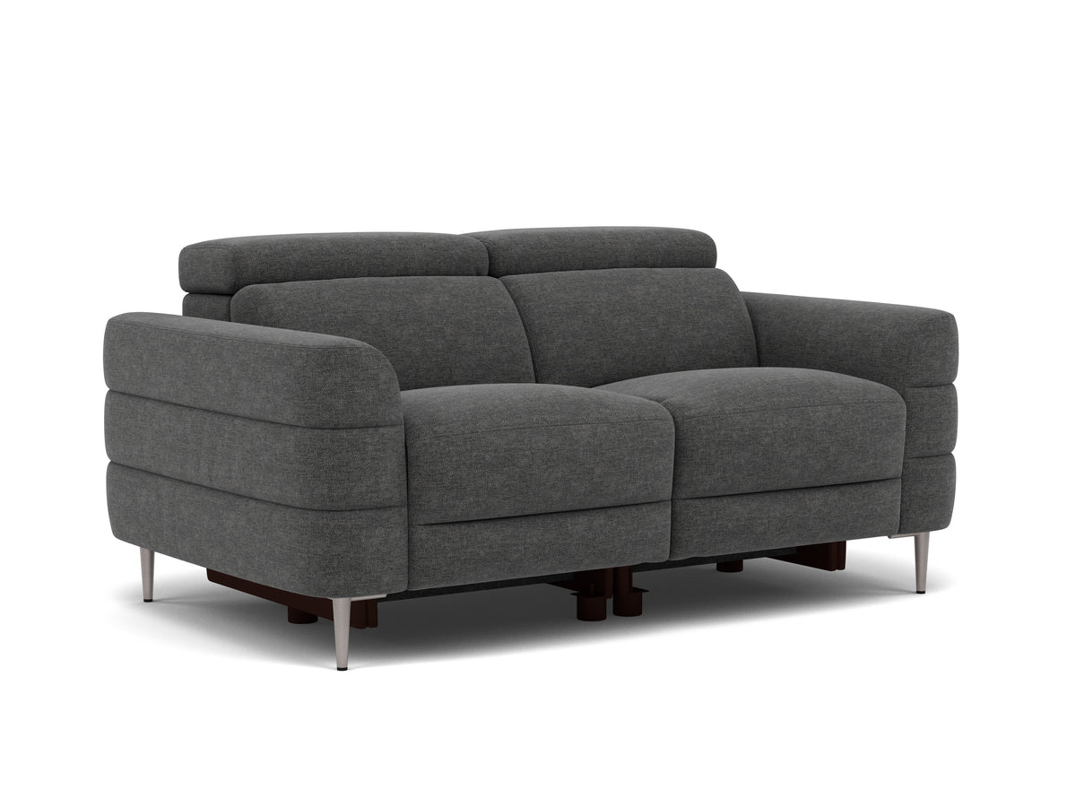 Hoy 2 Seater Sofa - 2 Str Static W/Manual Headrest Fabric — KB-1281-UK Darwin Charcoal, gallery image 1