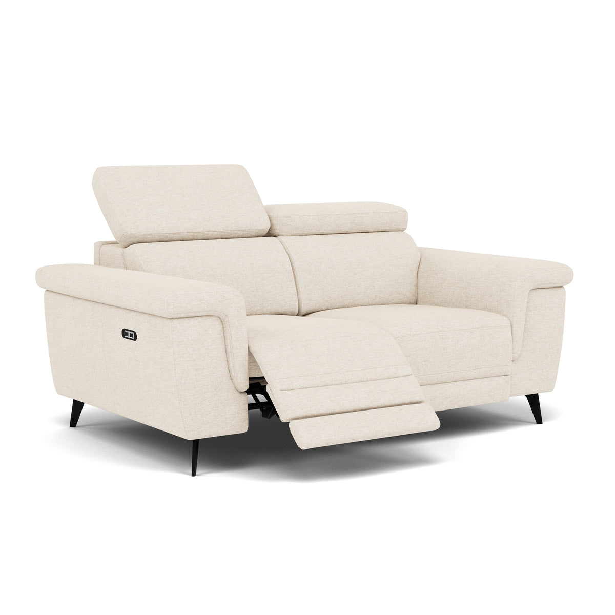 Sparta 2 Seater Recliner Sofa - 2 Str W/ 2 Power Recliner W/ 2 Ratchet Headrest Fabric - Power with Manual Headrest — KB-1285-UK Darwin Ivory, gallery image 1