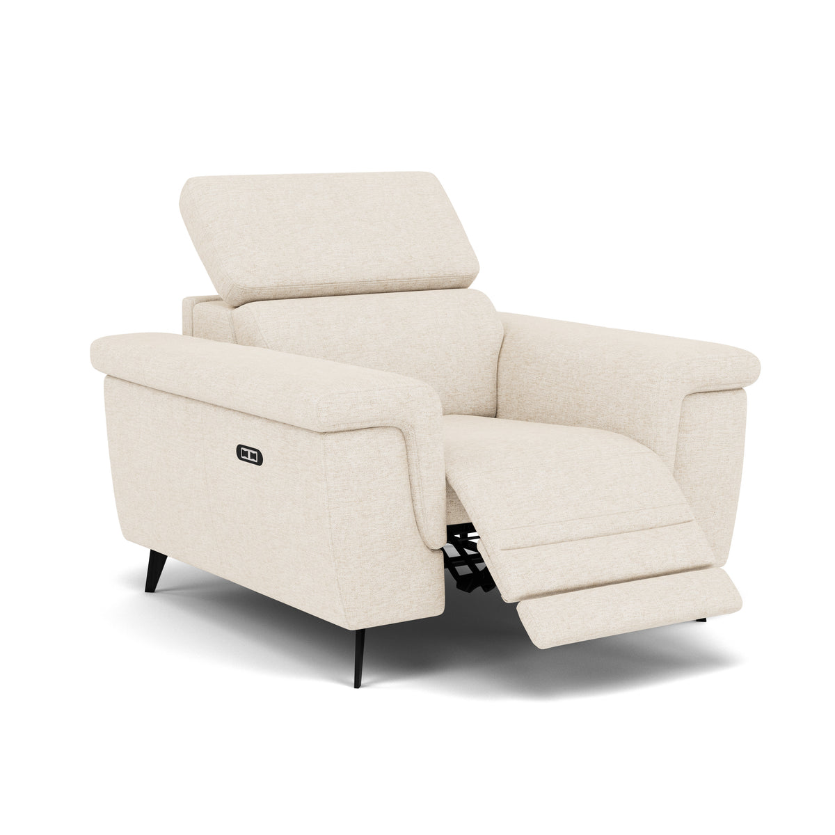 Sparta Recliner Armchair - Chair W/ Power Recliner W/ Ratchet Headrest Fabric - Power with Manual Headrest — KB-1285-UK Darwin Ivory, gallery image 1