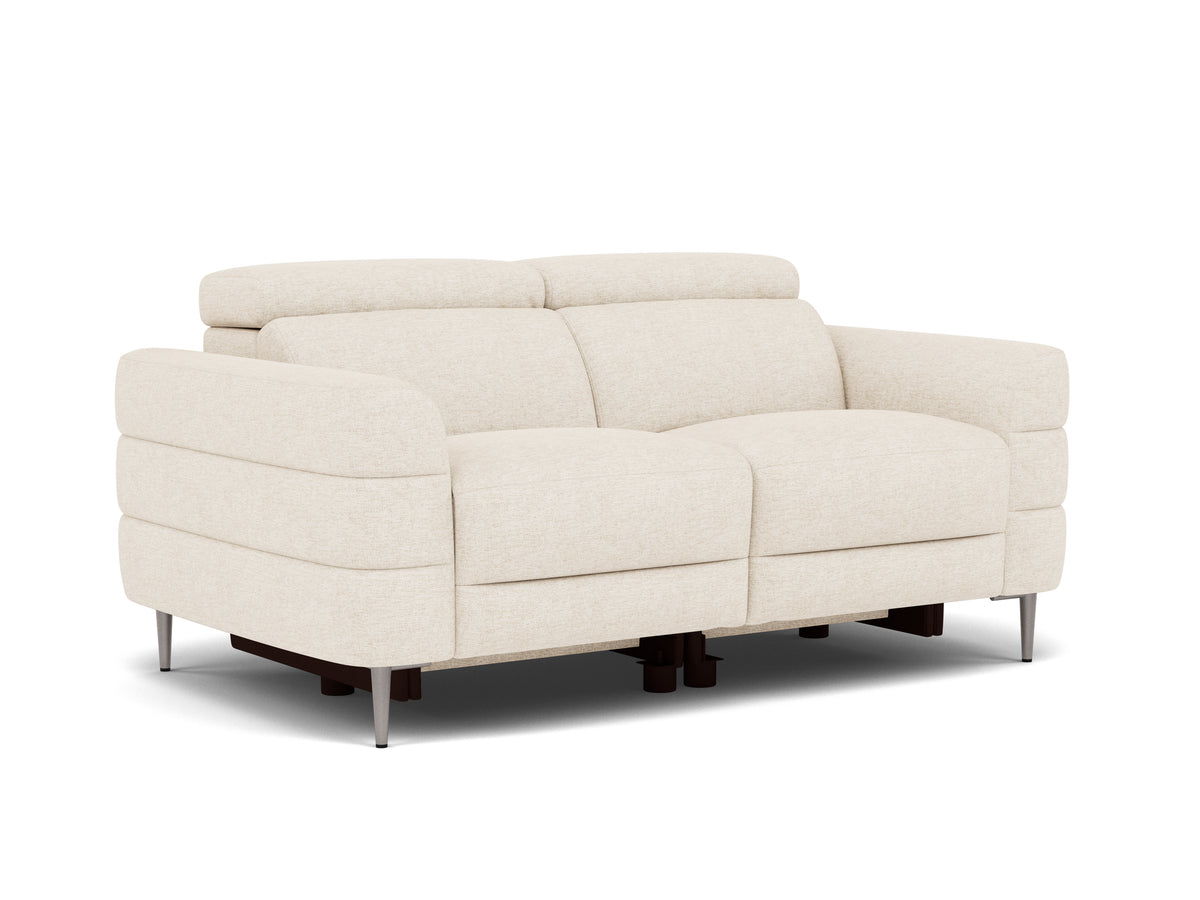Hoy 2 Seater Sofa - 2 Str Static W/Manual Headrest Fabric — KB-1285-UK Darwin Ivory, gallery image 1