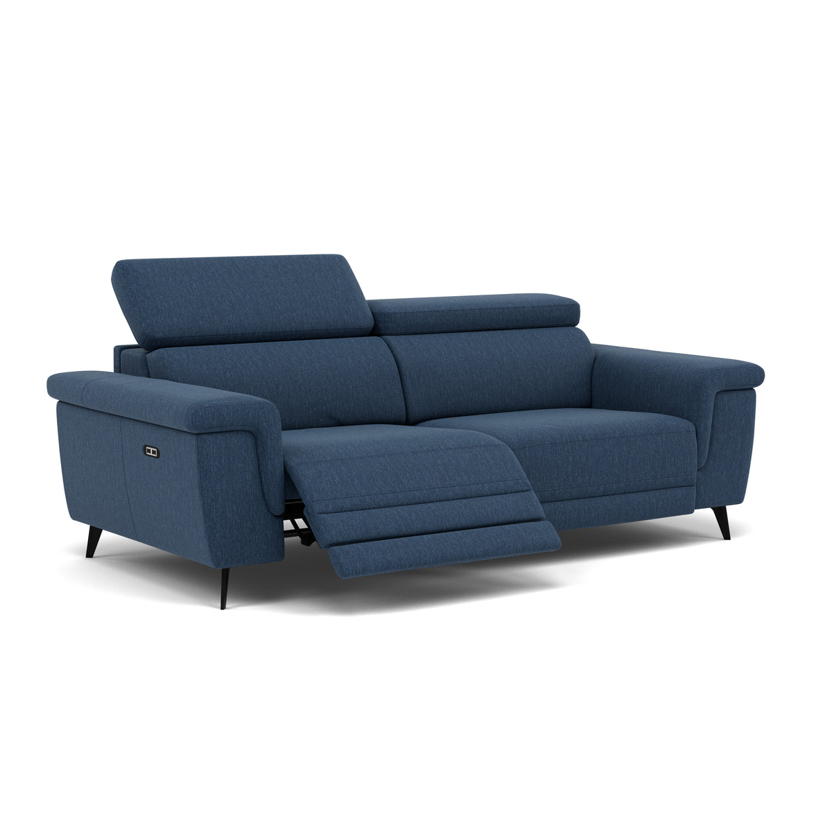 Sparta 3 Seater Recliner Sofa - 3 Str W/ 2 Power Recliner W/ 2 Ratchet Headrest Fabric - Power with Manual Headrest — KB-1290-UK Amigo Navy, gallery image 1