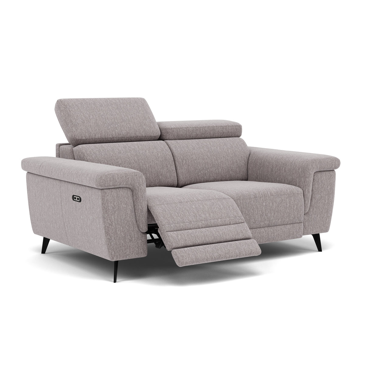 Sparta 2 Seater Recliner Sofa - 2 Str W/ 2 Power Recliner W/ 2 Ratchet Headrest Fabric - Power with Manual Headrest — KB-1291-UK Amigo Granite, gallery image 1