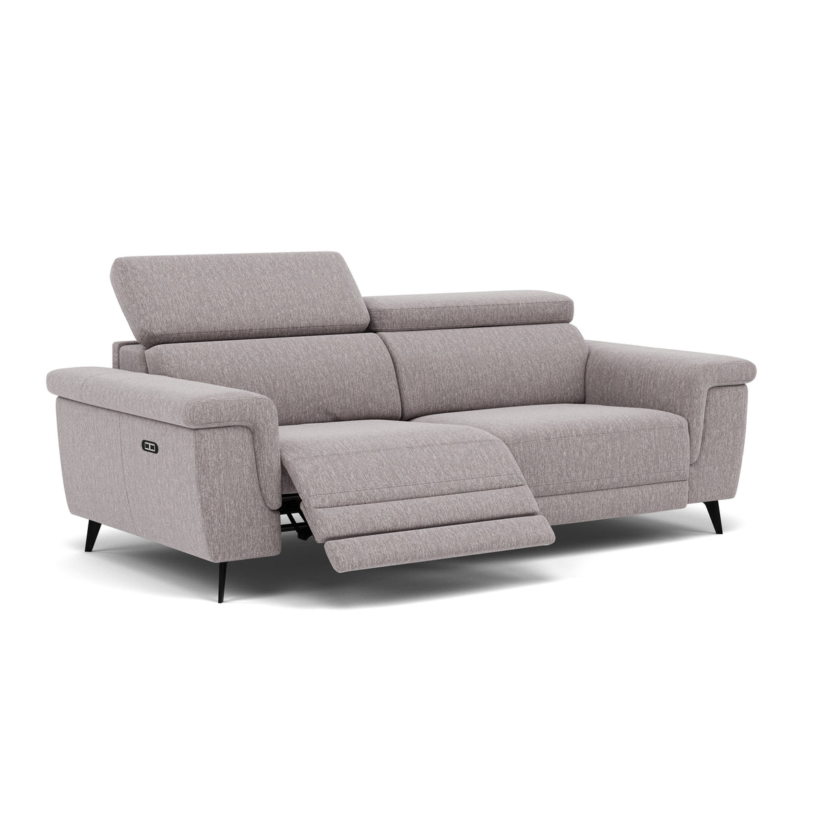 Sparta 3 Seater Recliner Sofa - 3 Str W/ 2 Power Recliner W/ 2 Ratchet Headrest Fabric - Power with Manual Headrest — KB-1291-UK Amigo Granite, gallery image 1
