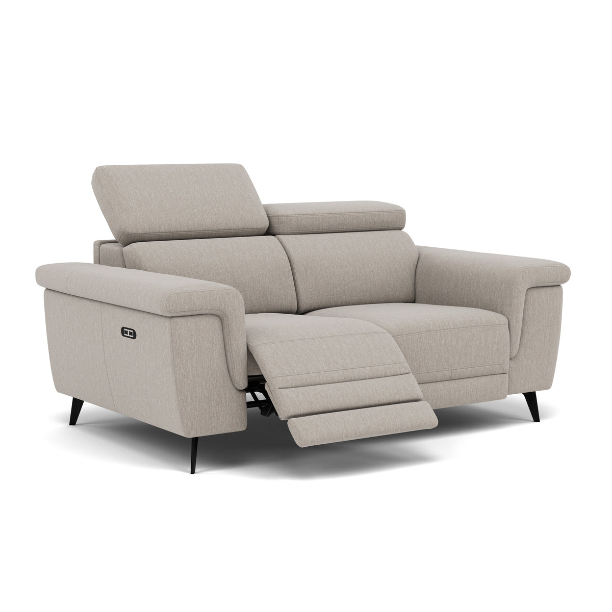 Sparta 2 Seater Recliner Sofa - 2 Str W/ 2 Power Recliner W/ 2 Ratchet Headrest Fabric - Power with Manual Headrest — KB-1292-UK Amigo Dove, gallery image 1