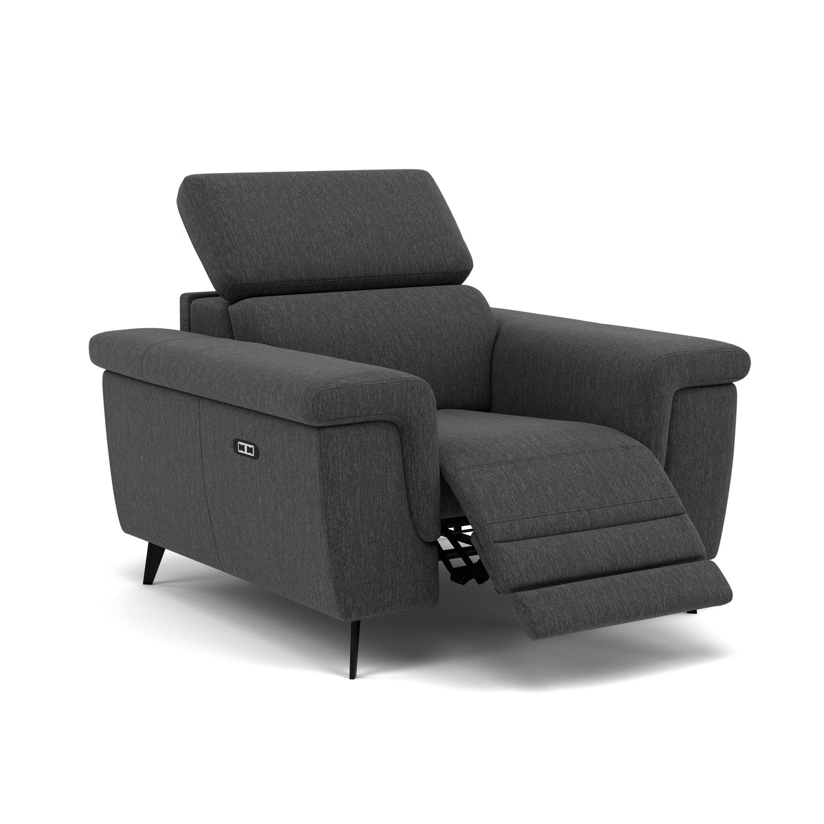 Sparta Recliner Armchair - Chair W/ Power Recliner W/ Ratchet Headrest Fabric - Power with Manual Headrest — KB-1295-UK Amigo Coal, gallery image 1