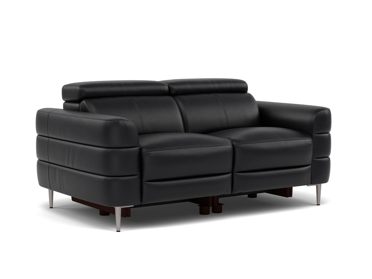 Hoy 2 Seater Sofa - 2 Str Static W/Manual Headrest Cat M — M5657 Melbourne Black, gallery image 1