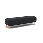 Phoebe Footstool - Medium Bench Stool Grade B — Plush Velvet Charcoal / Natural, gallery image 1