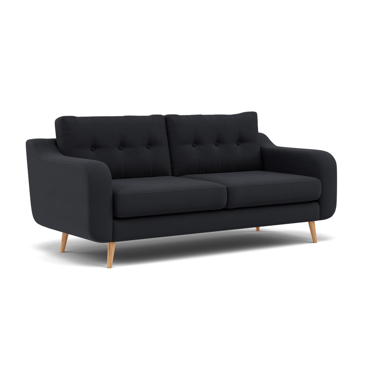 Phoebe 3 Seater Sofa - Large Sofa Standard Back Grade B — Plush Velvet Charcoal / Natural, gallery image 1