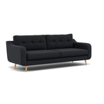 Phoebe 4 Seater Sofa - Extra Large Sofa Standard Back Grade B — Plush Velvet Charcoal / Natural, gallery image 1
