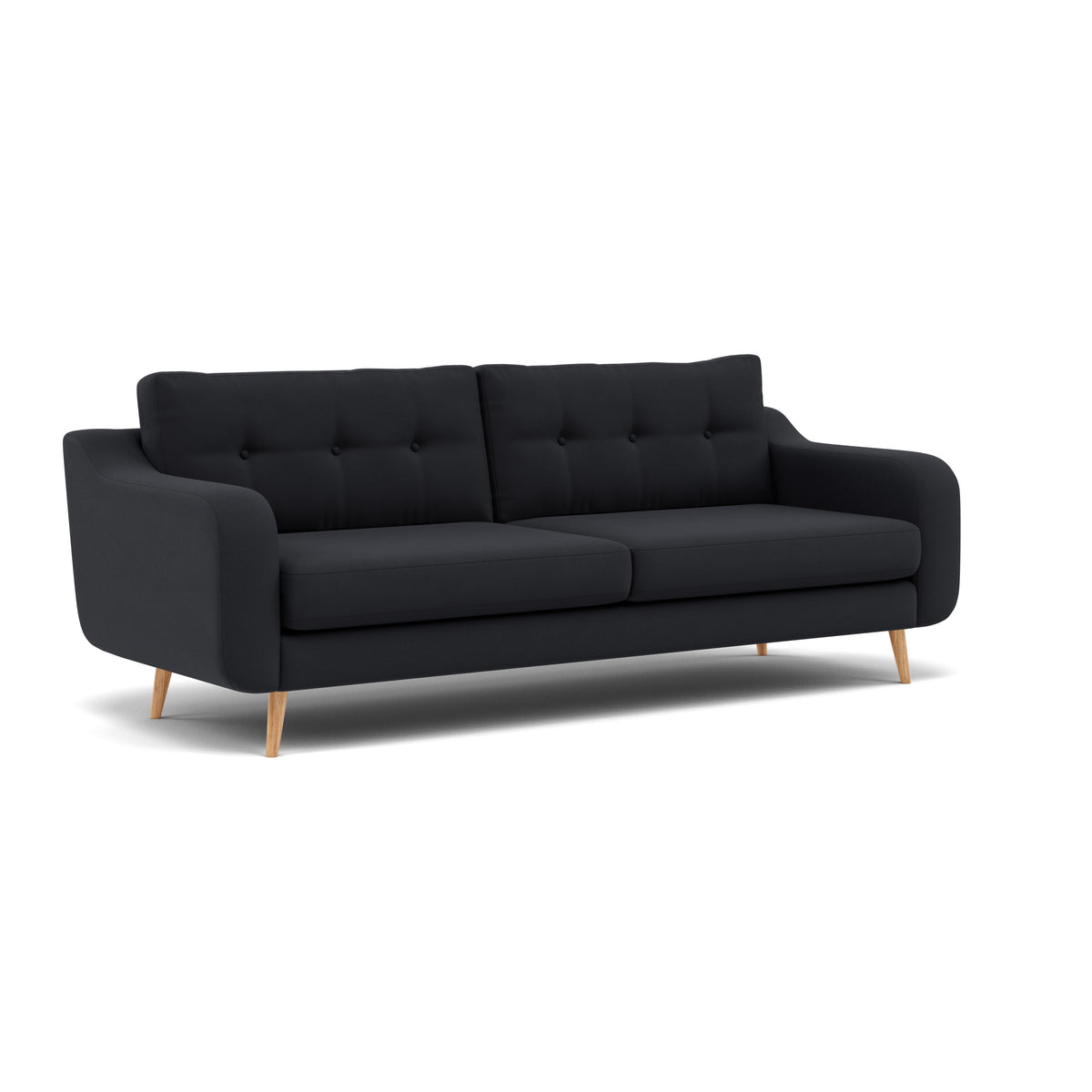 Phoebe 4 Seater Sofa - Extra Large Sofa Standard Back Grade B — Plush Velvet Charcoal / Natural, gallery image 1