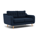 Phoebe 2 Seater Sofa - Small Sofa Standard Back Grade B — Plush Velvet Indigo / Natural, gallery image 1